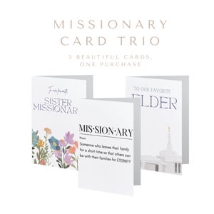 Ensemble de cartes d'adieu missionnaire LDS - 3 cartes incluses * FICHIERS UNIQUEMENT *