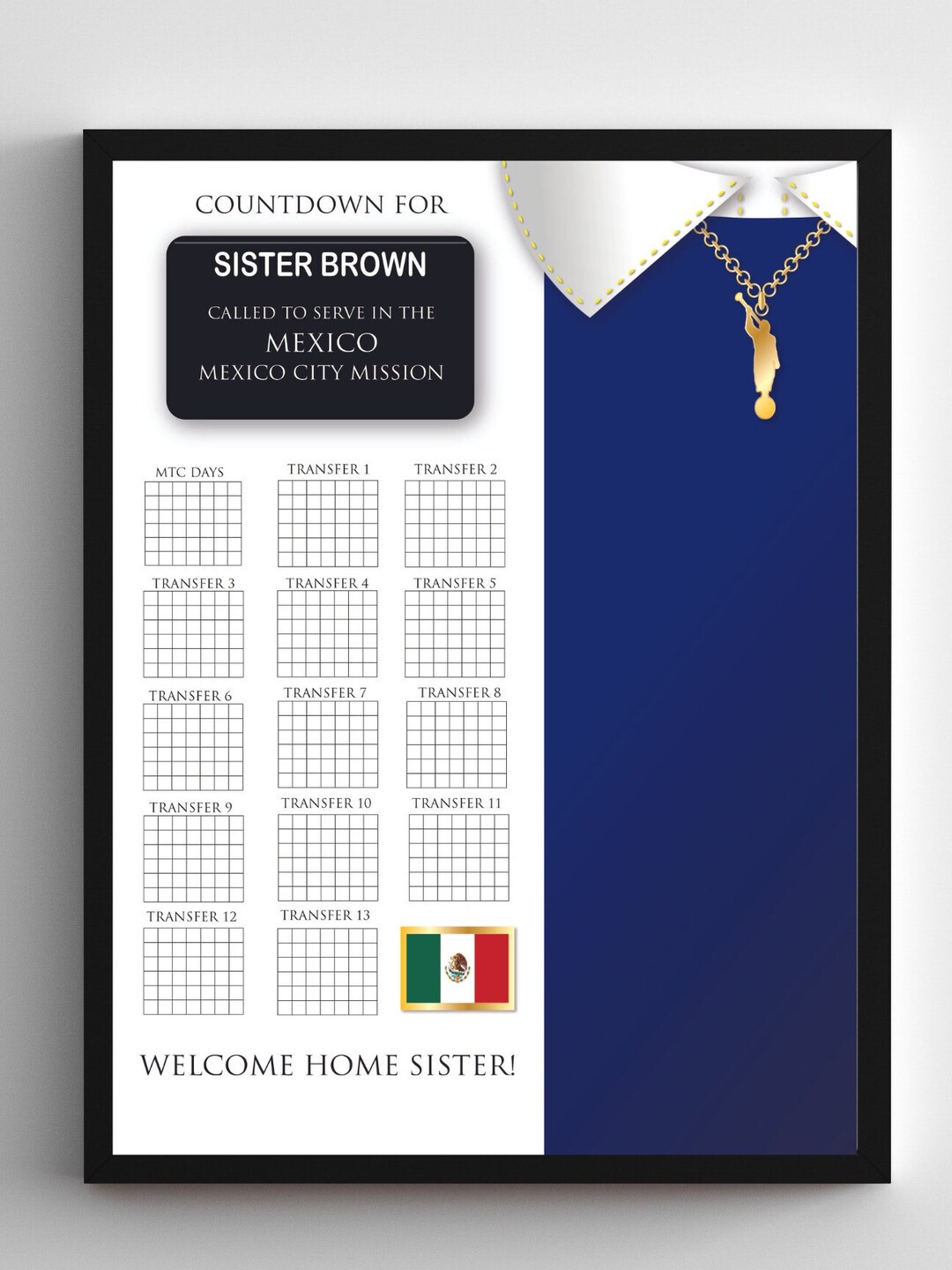 Missionary Countdown Chart for Sisters, CUSTOM DIGITAL FILE - Etsy