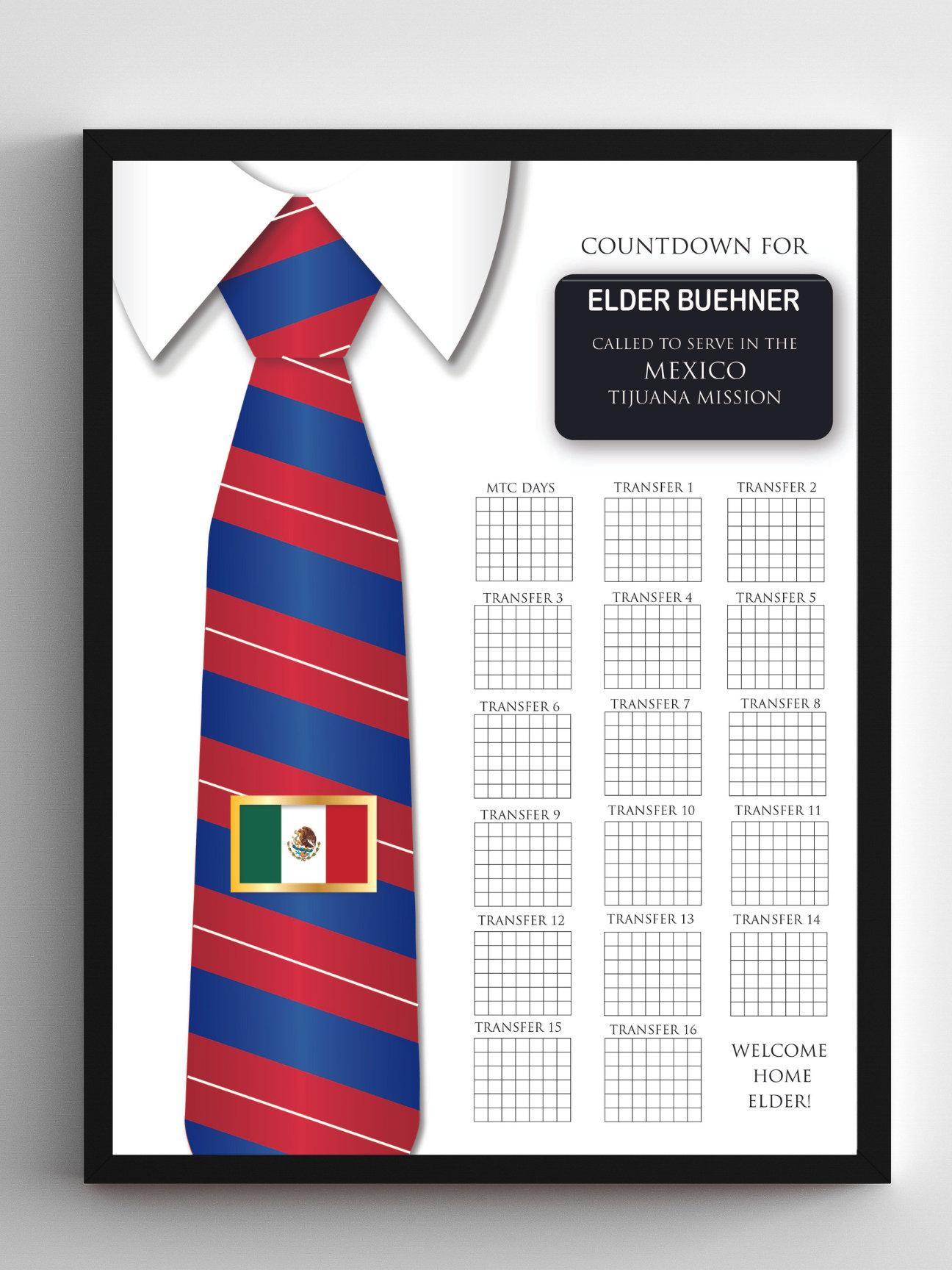 Missionary Countdown Chart for Elders CUSTOM DIGITAL FILE - Etsy