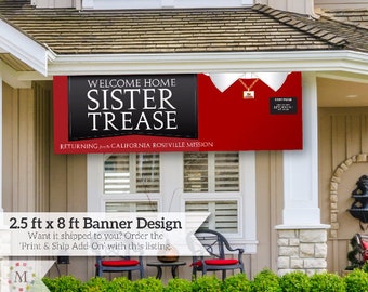 Missionary Welcome Home Banner: Horizontal Sweater Design for Sisters DIGITAL FILE