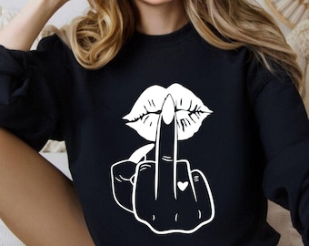Middle Finger Lips Svg, Middle Finger Svg, Girl Power Svg, Hand Sign Svg, Lips Svg, Heart Svg, Gift For Her, Cut Files Cricut, Silhouette
