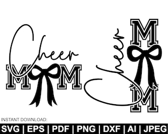 Cheer Mom Svg, Game Day Svg, Cheerleader Svg, Mom Svg, Coquette Svg, Bow Svg, Gift For Her, Clipart, Cut Files Cricut, Instant Download