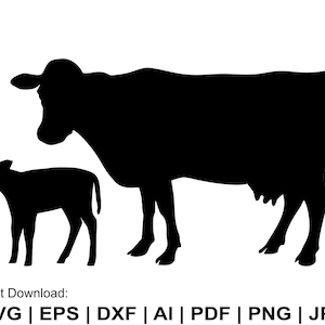 Vache veau SVG, vache veau paire SVG, vache SVG, vache bébé SVG, veau SVG, vache veau vecteur, vache veau Clipart, vache veau Png, SVG coupe fichiers Cricut