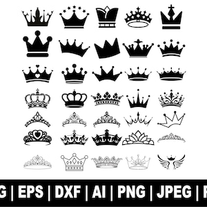 Königliche Krone Svg, Königin Krone Svg, König Krone Svg, Prinzessin Tiara Svg, Svg-Datei für Cricut, Krone Silhouette, trendige Etsy
