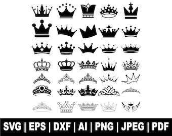 Royal Crown Svg, Queen Crown Svg, King Crown Svg, Princess Tiara Svg, Svg File For Cricut, Crown Silhouette, Trendy Svg, Digital Files