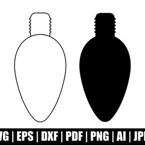 Kerst gloeilamp Svg, kerst licht Svg, kerst licht Svg, gloeilamp Clipart, kerst lamp Png, Svg gesneden bestanden Cricut silhouet