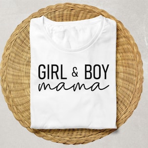 Girl And Boy Mama Svg, Mom Svg, Girl Mom Svg, Mom Life Svg, Mother&#39;s Day Svg, Mom Of Both Png, Boy Mom Shirt Svg, Cut File, Digital Download
