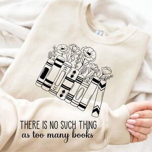 Non esiste una cosa come troppi libri Svg, Libri floreali celestiali Svg, Scaffale Svg, Biblioteca magica Svg, Regalo per lei, File di taglio Cricut