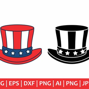 USA chapeau Svg, Svg chapeau américain, chapeau Svg, 4 juillet Svg, drapeau américain, Svg drapeau chapeau, Clipart chapeau, T Shirt Svg, fichiers Svg coupe Cricut