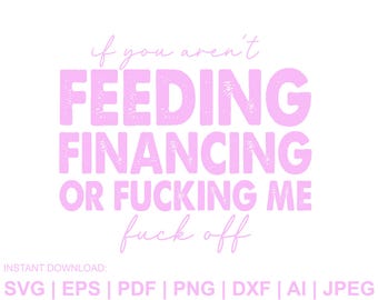 If You Aren't Feeding Financing Or Fucking Me Svg, Fuck Svg, Trendy Svg, Sarcastic Svg, Sublimation Design, Clipart, Cut Files Cricut