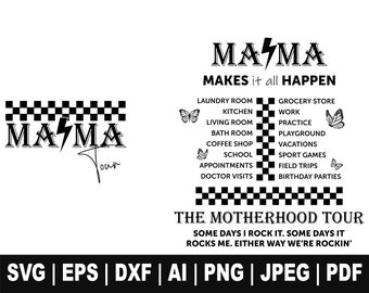 Motherhood Svg, Some Days I Rock It Png, Mama Lightning Bolt Svg, Mother's Day Svg, Mama Funny Tour Png, Mama Skeleton Svg, Cut Files Cricut