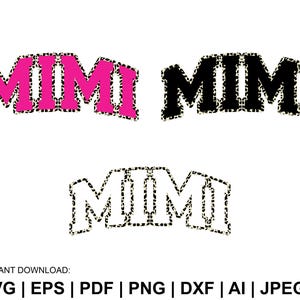Mimi Leopardo Svg, Avó Svg, Mama Svg, Padrão de Chita Svg, Padrão de Leopardo Svg, Varsity Svg, Presente para Ela, Arquivos de Corte de Férias Cricut