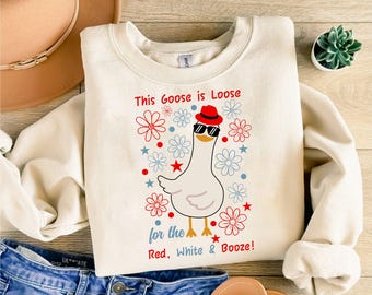 SVG del 4 de julio, SVG de ganso rojo y blanco, SVG de este ganso suelto, SVG del 4 de julio, SVG patriótico, SVG de EE. UU., Archivos de corte Cricut, Regalo para ella