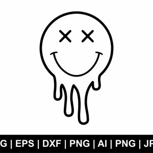 Smiley Face Svg, Emoji Svg, Happy Face Svg, Expressão Svg, Dripping Face Svg, Emoji Clipart, Trendy Svg, Png Cut Files Cricut, Silhouette