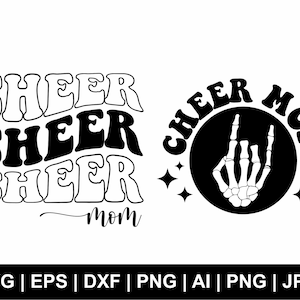 Cheer Mom Svg, Cheerleader Svg, Wavy Shacked Svg, Retro Wavy Text, Cheer Life Svg, Cheer Shirt Svg, Mom Life Clipart, Svg Cut Files Cricut