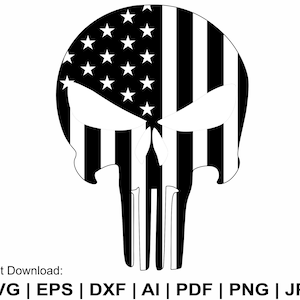 Punisher flag Svg, American Flag Svg, Punisher Svg, Punisher Skull Svg, Sugar Skull Svg, Punisher Clipart, Skull Png Cut Files Cricut