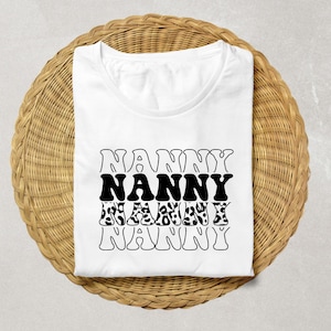 Nounou style léopard Svg, Svg nounou, fête des mères, Svg grand-mère, nounou chemise Svg, Clipart nounou, nounou Svg coupe fichiers Cricut Silhouette