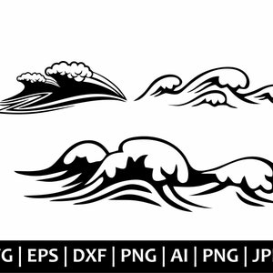 Ocean Waves Svg, Sea Waves Svg, Wave Svg, Ocean Svg, Sea Svg, Water Svg, Beach Svg, Swimming Svg, Wave Clipart, Wavy Png,Svg Cut File Cricut