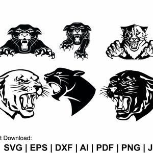 Panther Face Svg, Panther Face Svg bundel, Panther Svg, Panther Head Svg, Animal Svg, Panther Clipart, Svg, Png Cut-bestanden Cricut silhouet