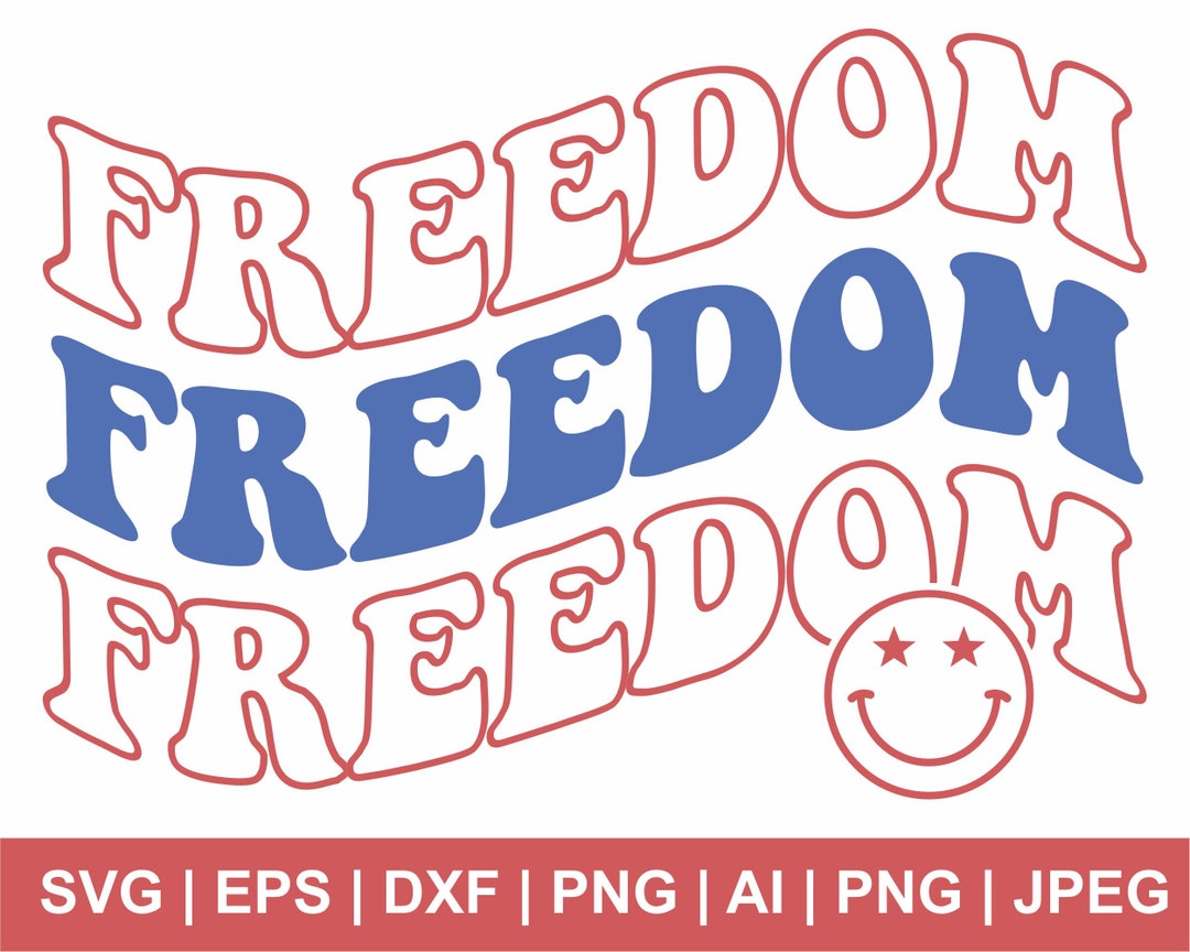 Freedom Svg, Retro Wavy Svg, Patriotic Shirt Svg, Usa Svg, Independence ...
