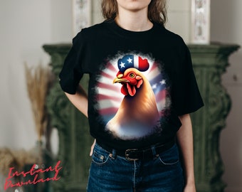 Png di pollo patriottico Usa, Png di pollo americano, Png di gallina americana, Png del 4 luglio, Clipart di pollo, Design a sublimazione, File di taglio Cricut