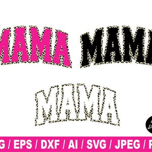 Mama Leopardenmuster Png, trendige Mama Varsity Svg, Mutter Tag Svg, Retro Mama Png, Mama Svg, Cut Files Cricut, Mama Sublimation Designs