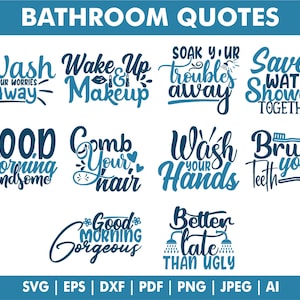 Badkamer citaat Svg bundel, grappige badkamer Svg, badkamer teken Svg, toilet Clipart, wasruimte Svg, digitale download, png, Cricut gesneden bestand