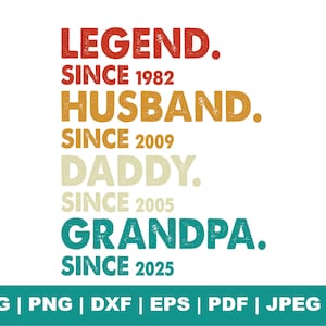 Legenda personalizada, marido, papai, avô, desde sempre (SVG), camiseta personalizada de pai com anos (SVG), Dia dos Pais (SVG), pai personalizado (SVG), presente para ela, Circuit