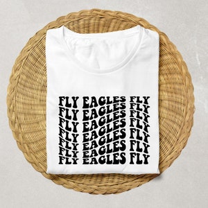 Fly Eagles Fly Wavy Svg, Fly Eagles Fly Svg, Retro Svg, Eagles Mascot Svg, Team Mascot Svg, T Shirt Svg, Eagles Clipart, Svg Cut File Cricut