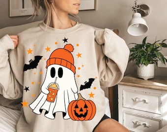 Retro Cute Ghost Png, Halloween Png, Ghost Pumpkin Png, Spooky Vibes Png, Ghost Png, Boujee Ghost Png, Sublimation Design, instant Download