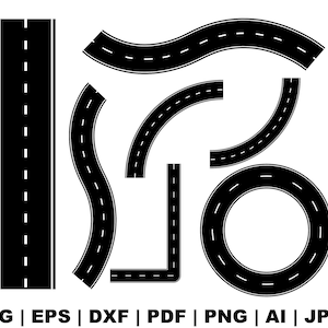 Road Svg Bundle, Road Svg, Highway Svg, Bending Svg, Curved Asphalt Road Svg, Road Clipart, Svg Cut File Cricut Silhouette, Instant Download