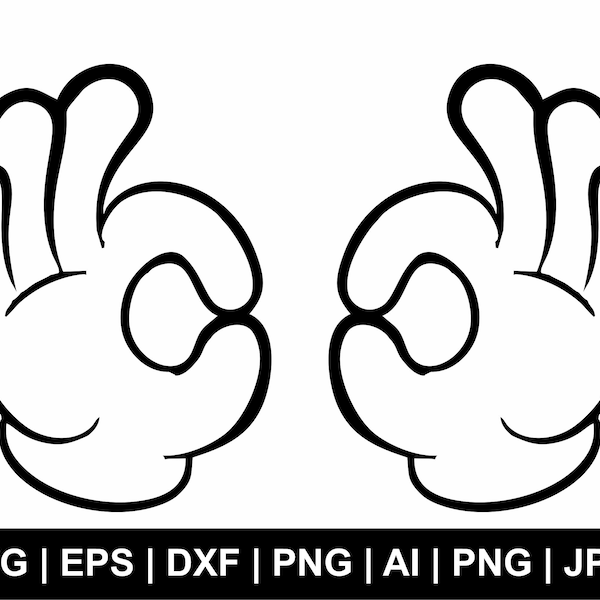 Mouse Hand Svg, Minnie Hand Love Sign Png, Mouse Gloves Svg, Hand Svg, T Shirt Svg, Mouse Hand Clipart, Svg,Png Cut Files Cricut Silhouette