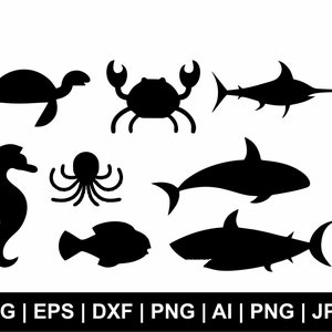 Sea Animal Svg, Animal Svg, Ocean Animal Svg, Sea Life Svg Svg, Sea Animal Clipart, Sea Creatures, Animal Shirt Svg, Svg Cut Files Cricut