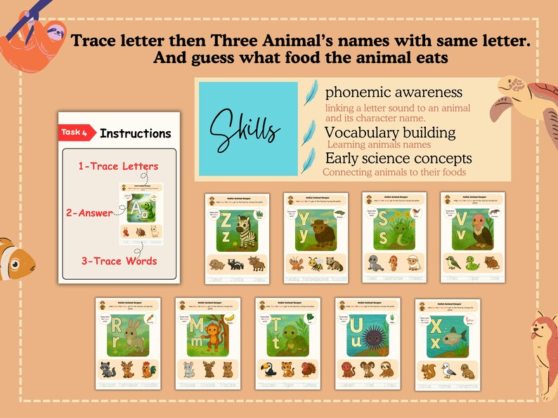 Animals Week : Colorful Printable Alphabet Adventures for Preschoolers ...