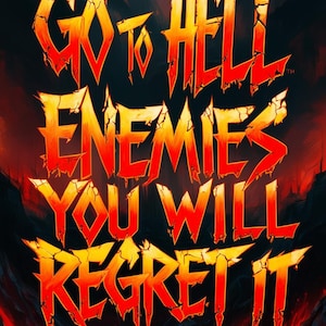 Go To Hell Enemies (You Will Regret It) Sigil / Radionische Karte.