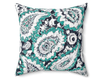 Oceanic Paisley Square Pillow