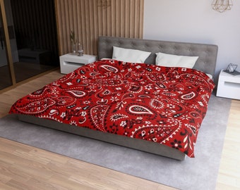 Red Paisley Duvet Cover