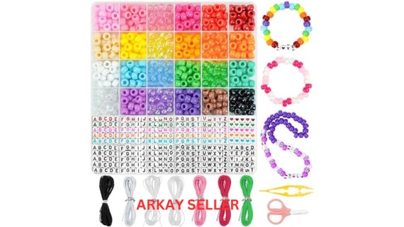 24 Grids Bracelet Making Kit, Beads for Bracelets Making Pony Beads Polymer  Clay Beads for Jewelry Making, DIY Arts and Crafts Gifts 