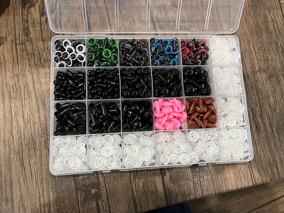 820pcs Safety Eyes and Noses for Crochet Animals, Assorted Size Crochet Eyes with Washers for Dolls Toys Eyes for Stuffed Animals Teddy Bear