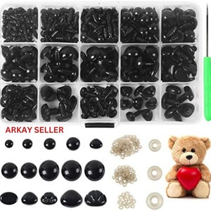 566PCS Safety Eyes and Noses, Stuffed Crochet Eyes, Craft Doll Eyes and Nose for Teddy Bear, Crochet Toy, Stuffed Doll and Plush Animal,Gift