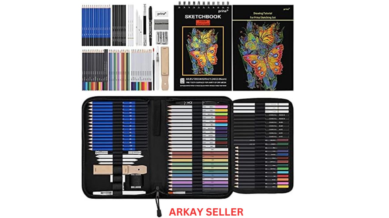 KALOUR 106 Coloring Sketching Kit Set - Pro Art Supplies with Sketchbook &  Watercolor Paper - Include Drawing Tutorial