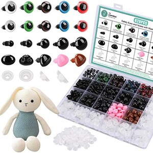 PH PandaHall 229pcs Safety Eyes and Noses with Washers, Colorful