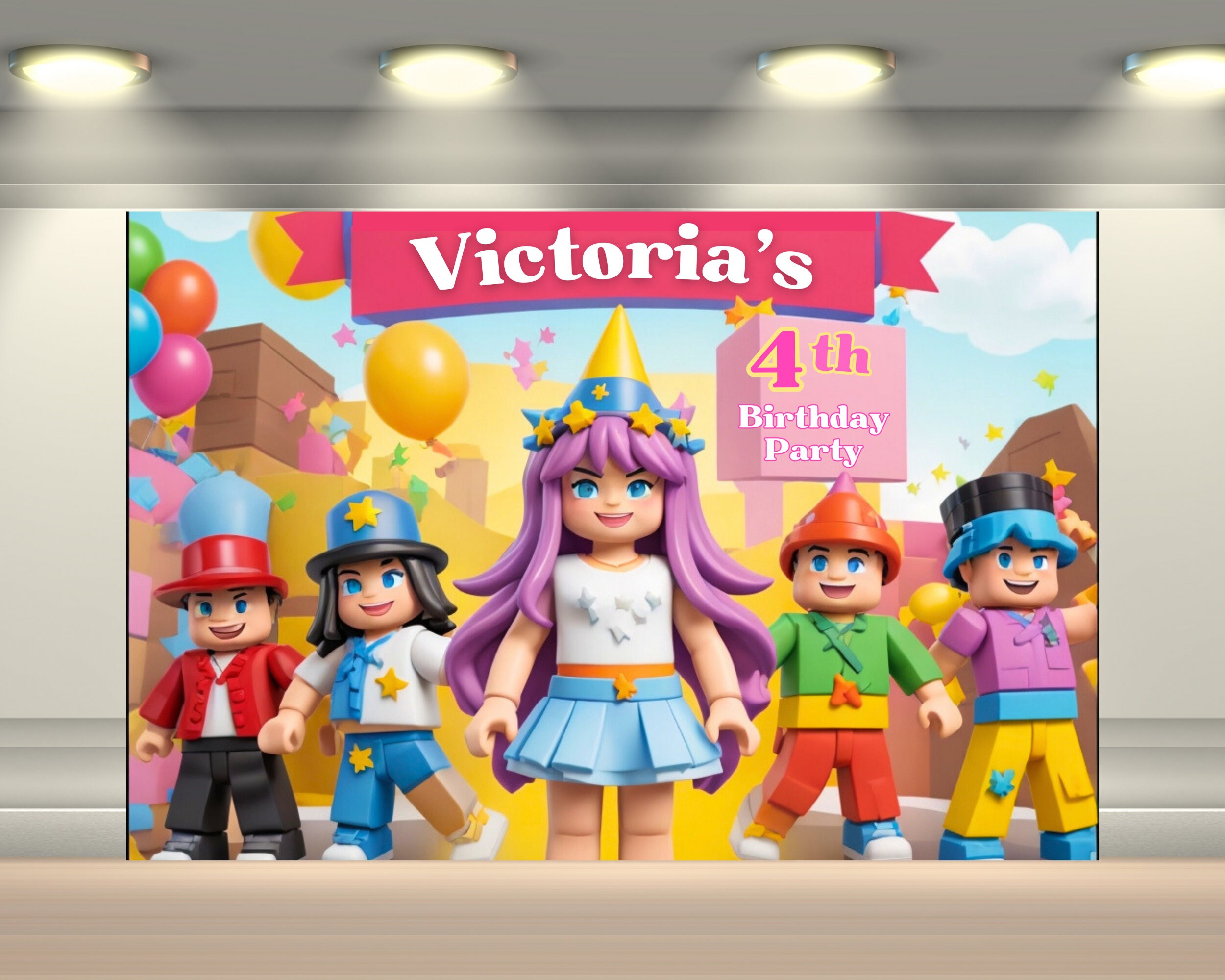 Roblox Girls Party Backdrop Customizable Roblox Girls Banner Roblox ...