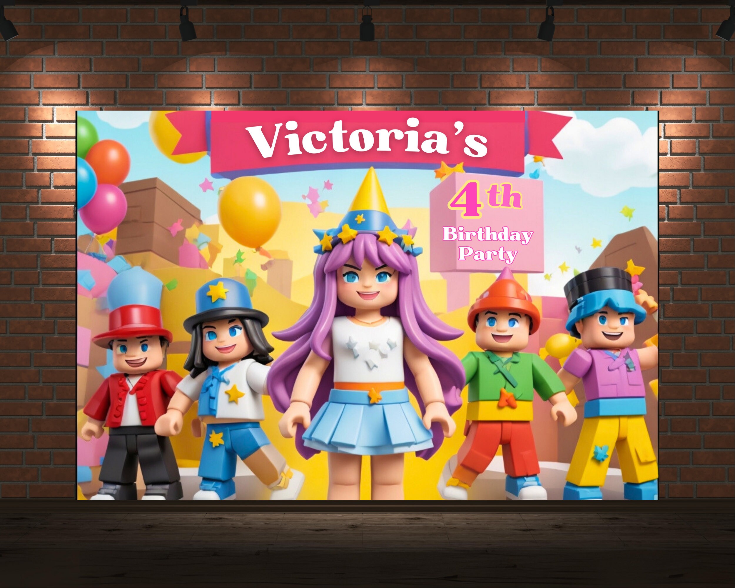 Roblox Girls Party Backdrop Customizable Roblox Girls Banner Roblox ...