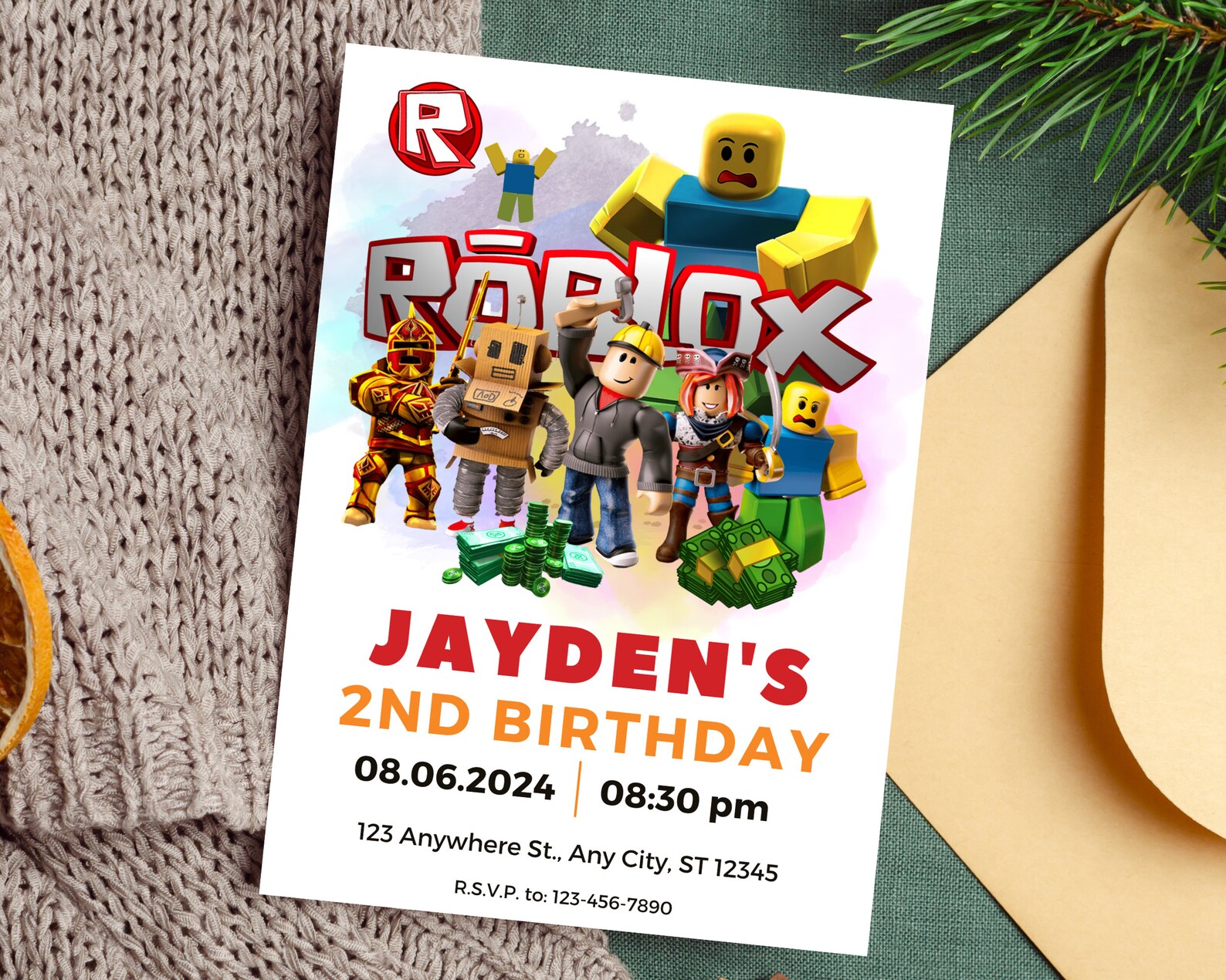 Roblox Birthday Banner Roblox Birthday Card Roblox Digital Download Il 1mpv 