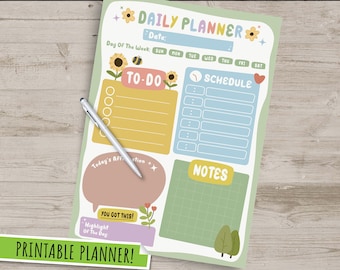 Super süßer Tagesplaner, Pastell Süßer Wochenplaner, druckbarer Planer, To-Do-Liste Produktionsplaner