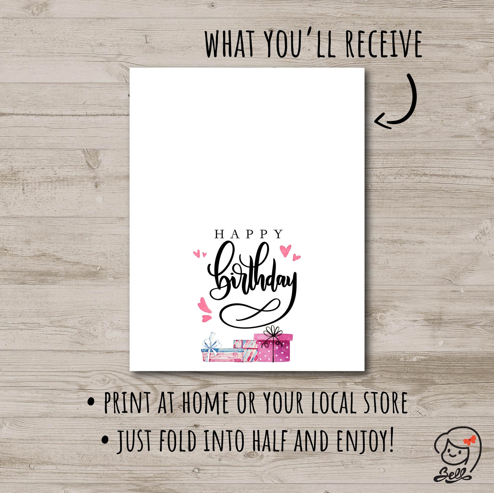 Printable Birthday Card, Instant Download, Cards for Birthday, Birthday ...