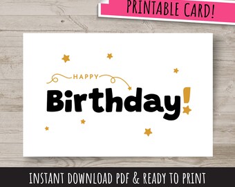 Druckbare Geburtstagskarte, Sofort Download, Karten zum Geburtstag, Geburtstagskarte zum Herunterladen, Printable Karte, alles Gute zum Geburtstagkarte