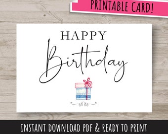 Druckbare Geburtstagskarte, Sofort Download, Karten zum Geburtstag, Geburtstagskarte zum Herunterladen, druckbare Karte, Happy Birthday Card