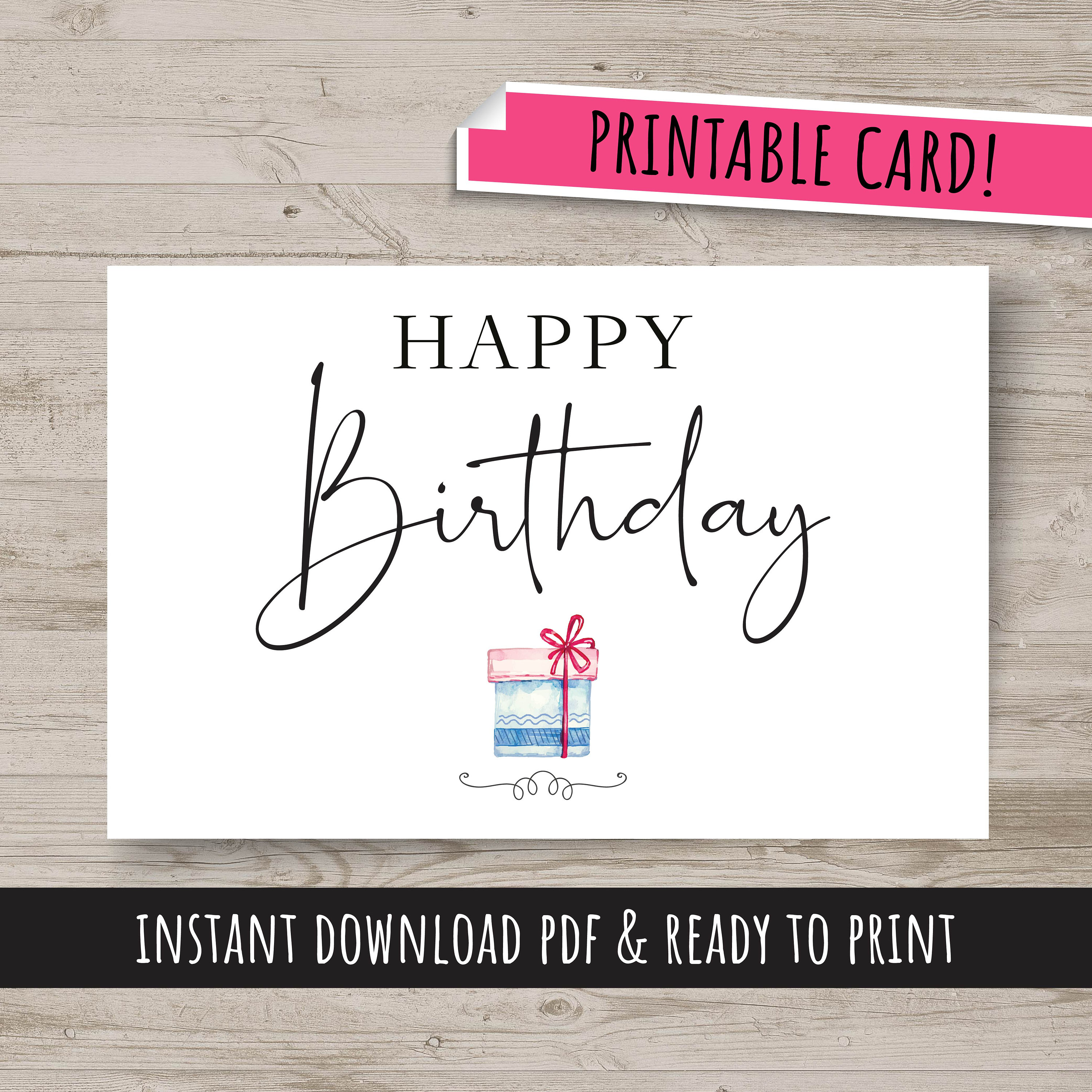 Printable Birthday Card, Instant Download, Cards for Birthday, Birthday ...